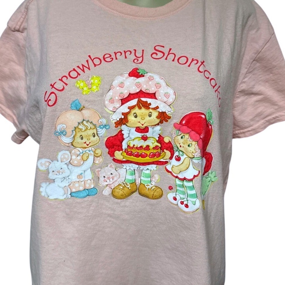 Strawberry Shortcake T Shirt Pink Graphic Tee Women's Size 2X Retro Cartoon